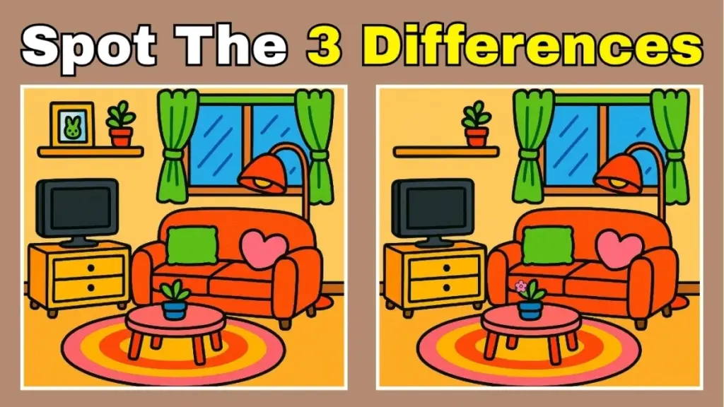 Spot the 3 Differences: A Cozy Living Room Brain Teaser That Sharpens Your Mind
