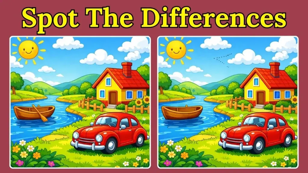Spot the Differences: Can You Find All the Hidden Changes in This Cheerful Countryside Scene?