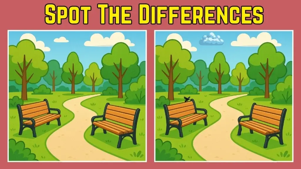 Spot the Differences: Can You Find What Changed in This Peaceful Park Scene?